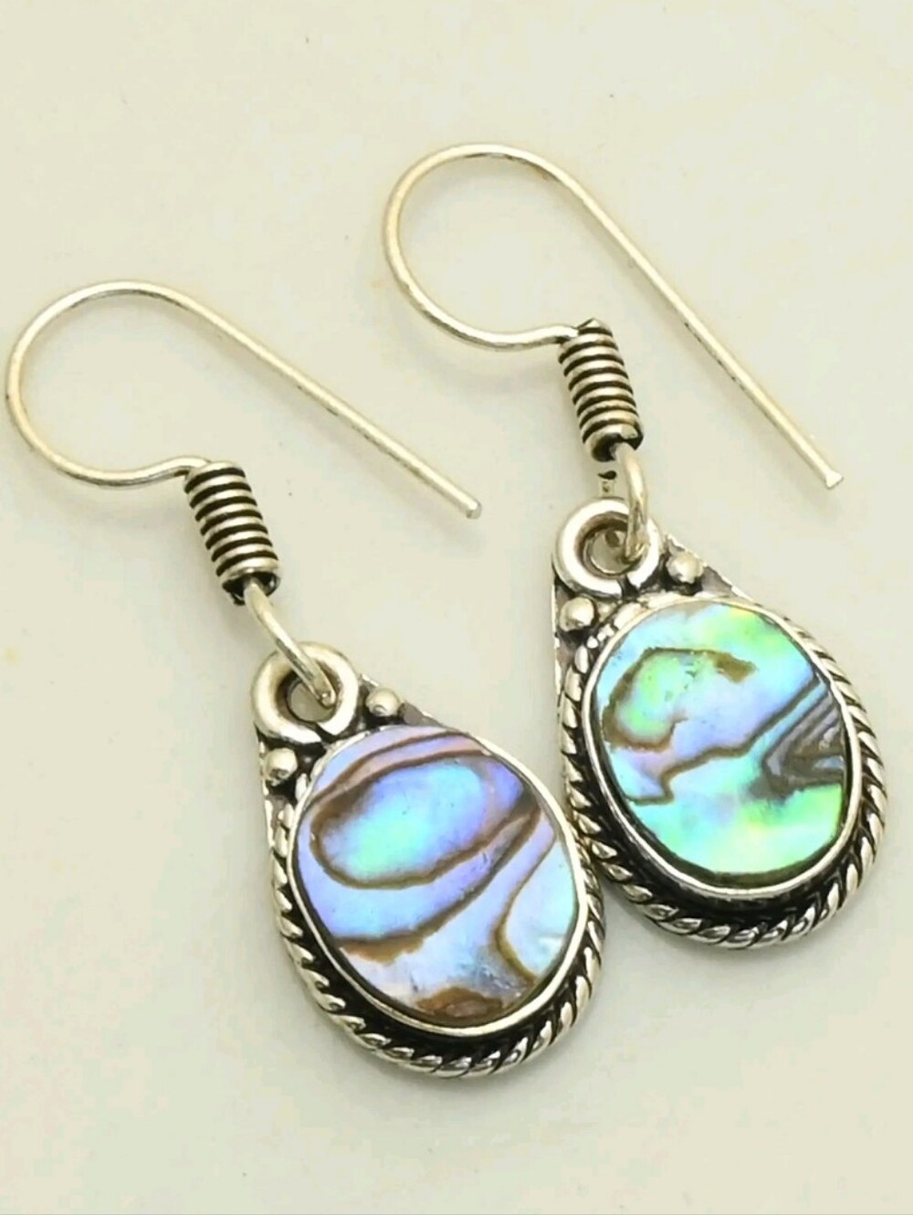 Abalone Shell Gemstone Jewelry 925 Sterling Silver Handmade Drop Dangle Earrings